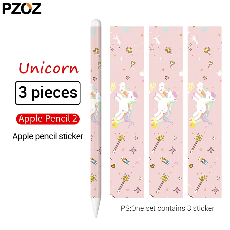 PZOZ для apple pencil 1 2 наклейки устойчивый к царапинам ультра тонкие нарисованные наклейки Стилус ручка с наклейками Нескользящая защитная бумага - Цвета: pencil2 unicorn