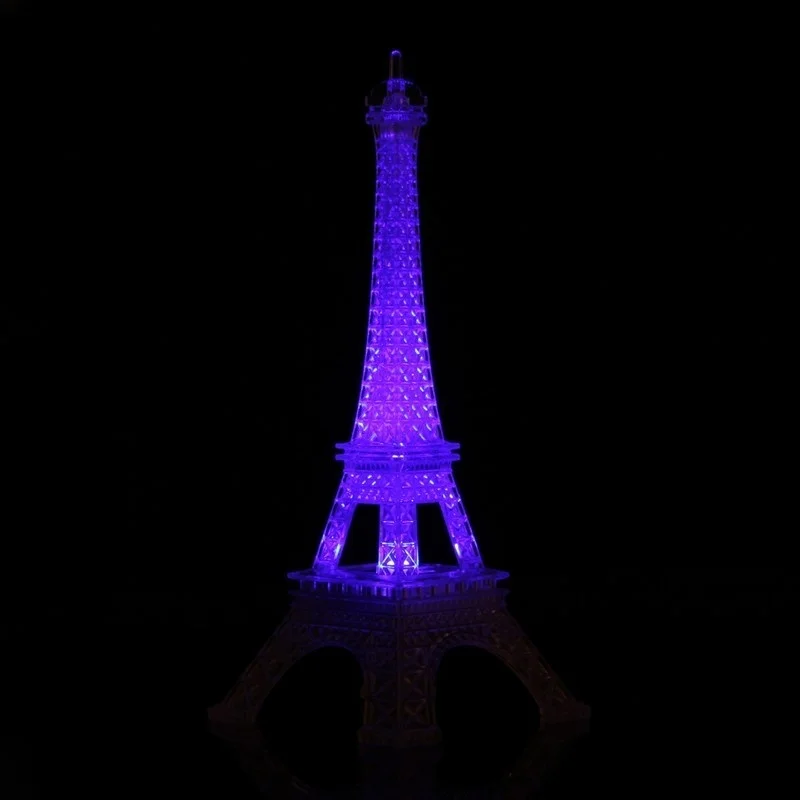 Цветной Ночной светильник светодиодный с Эйфелевой башней для украшения стола