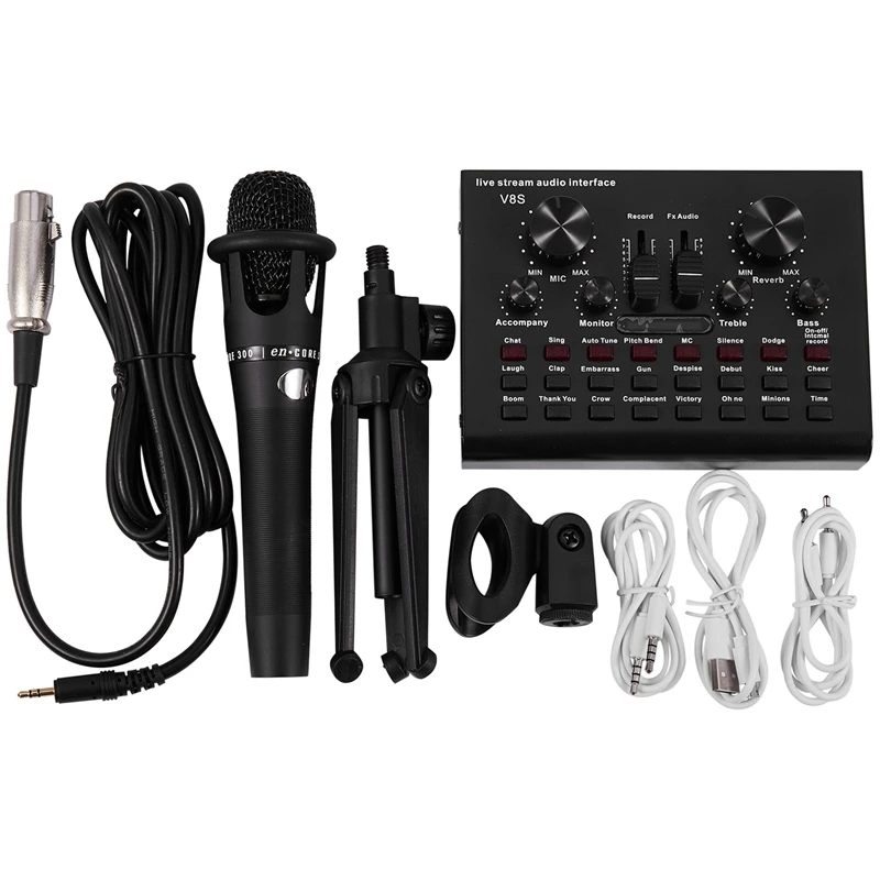 V8S Bluetooth o USB микрофон Webcast Live Sound Card 112 видов электрических звуковых трансляций для