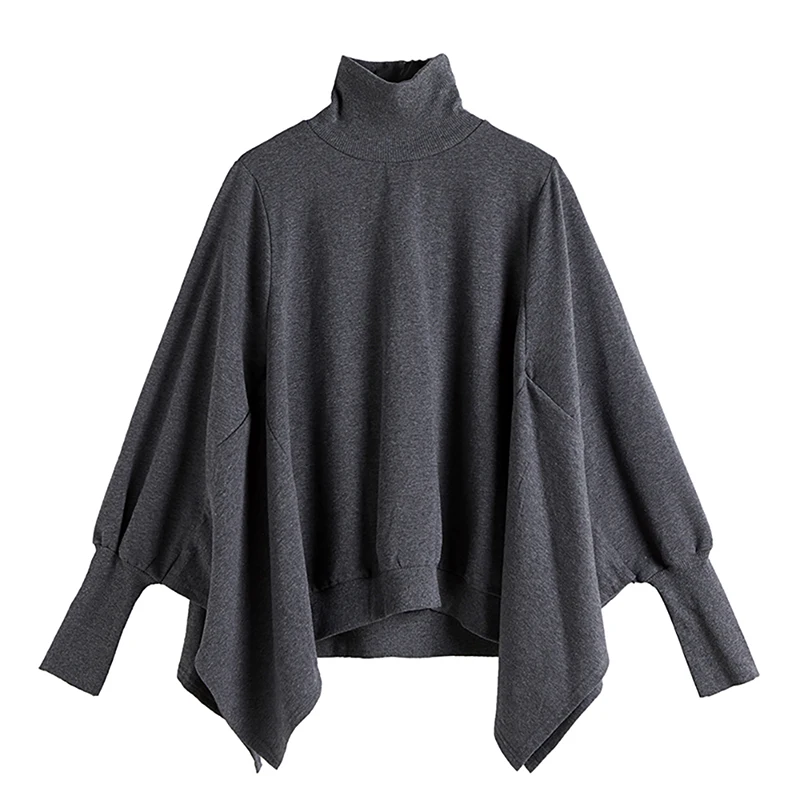 BelineRosa Большой размер Batwing топы, Свободный стиль Водолазка воротник с длинным рукавом женские пуловеры, ALWY0006, осень