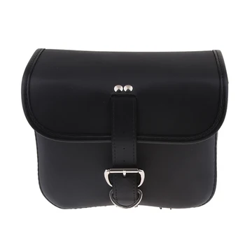 

Motorcycle Left Right Side Saddle Bags PU Leather Storage Luggage Fork Tool Pouch