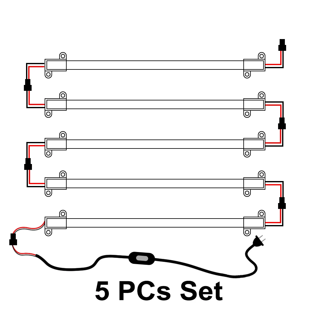 Светодиодный трубки AC220V SMD2835 8 Вт высокой мощности Яркость бар настенный светильник 50 см с молочно-белый/прозрачная крышка энергосберегающий светодиодный люминесцентные лампы - Испускаемый цвет: 5pcs Set