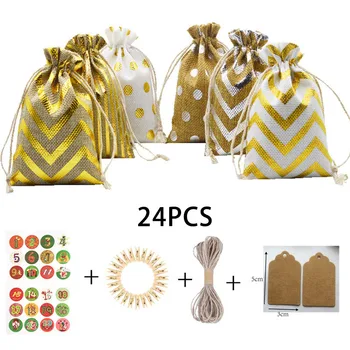 

Advent Calendar Gift Bag 10x14cm Cotton linen Opaque Small Linen Christmas