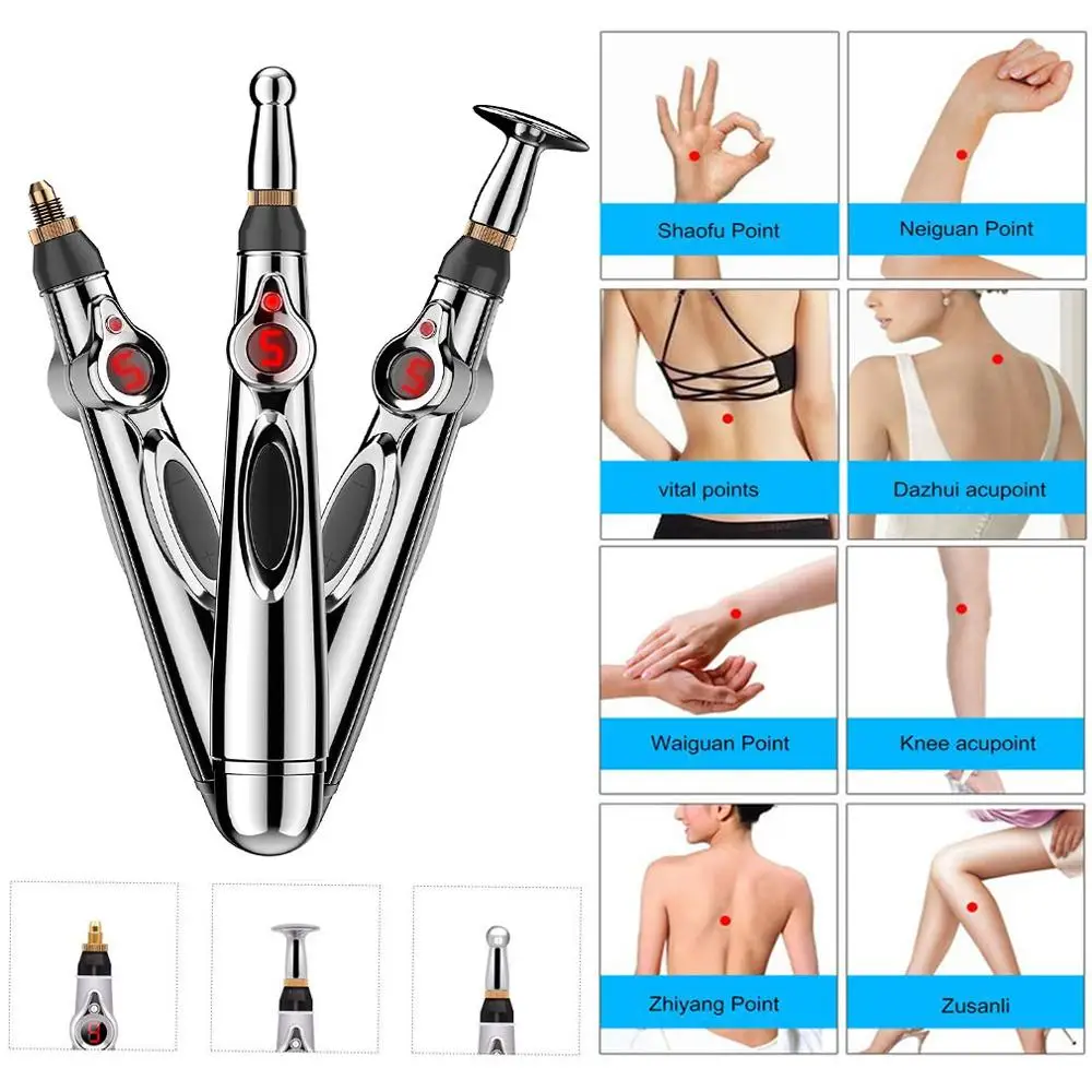 

Electronic Acupuncture Pen Electric Meridians Laser Therapy Heal Massage Pen Meridian Energy Pen Relief Pain Tools Massager