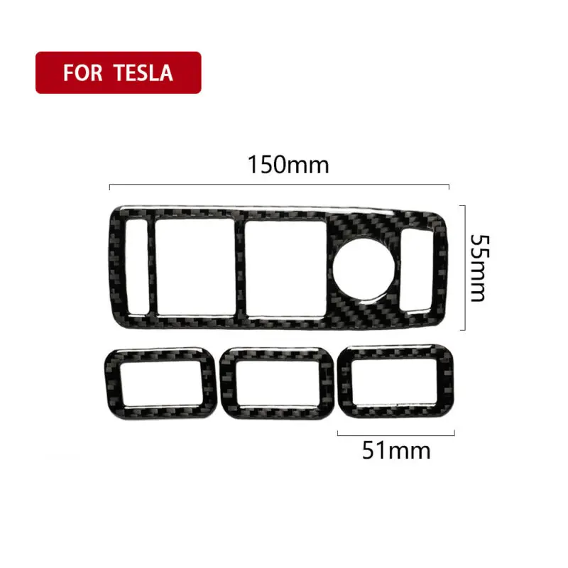 Авто углеродное волокно черное окно лифт переключатель отделка часть для Tesla модель X
