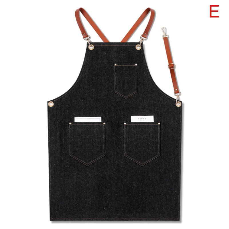 

Denim Apron Strap Bib Apron Barista Bartender BBQ Chef Uniform Workwear PAK55