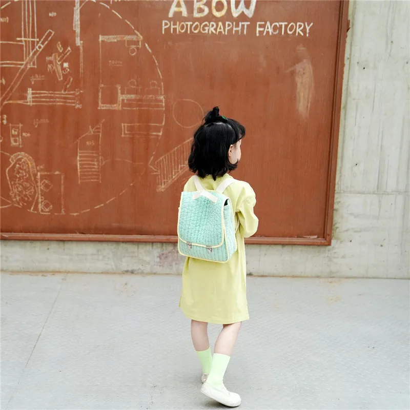 EnkeliBB You are a Quiet and beautiful girl This is a Child School Bag With Green and Beige Color Kids backpack