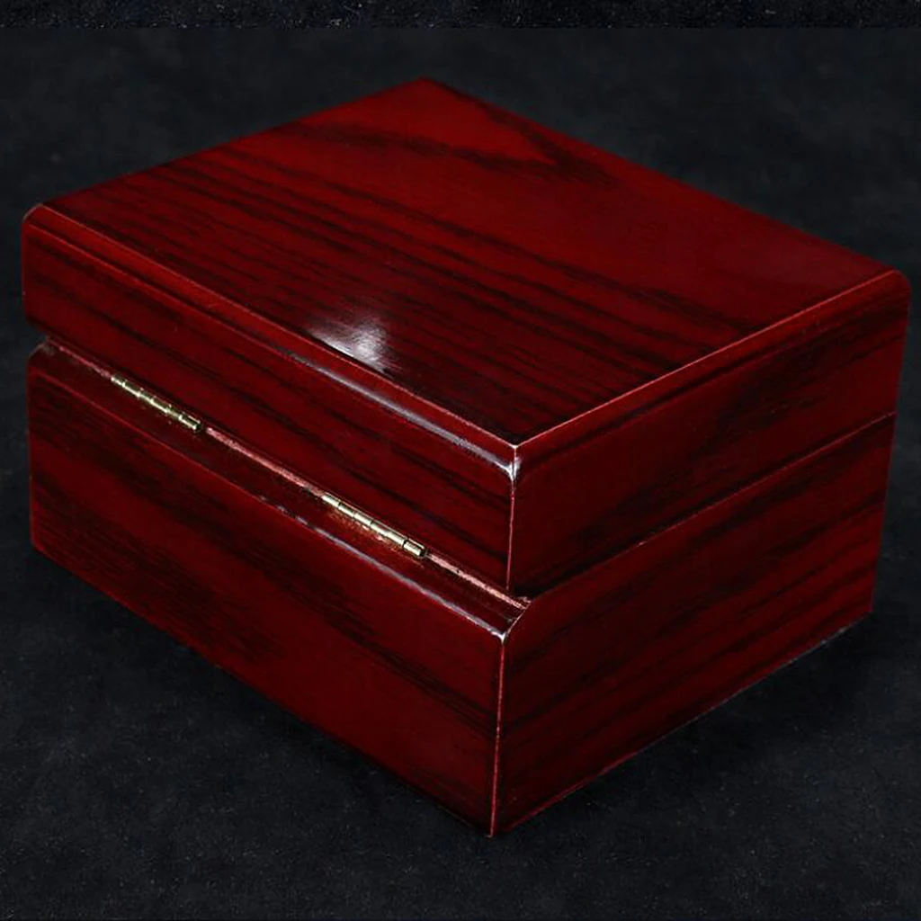 

Single Slot Solid Wood Watch Box Organizer with Glass Display Top Travel Storage