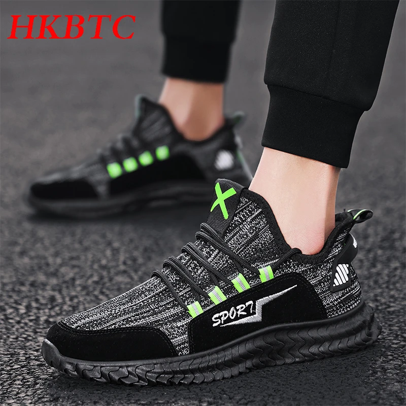 HKBTC, nuevo estilo, zapatos para correr para hombres, zapatos transpirables cómodos para salir, trotar, Trekking, zapatillas con cordones, zapatos atléticos|Zapatillas correr| - AliExpress