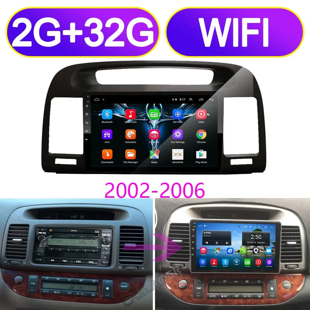 Автомобильный мультимедийный плеер для Android для Toyota Camry 2002-2005 2006 2007 2008 2009 2010 2011 2012 2013 2 DIN радио