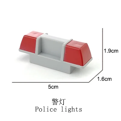 Duplo модель транспортного средства блоки светофоры знак конус забор принадлежности строительные блоки части DIY игрушки развивающие детские подарки - Цвет: police light-red