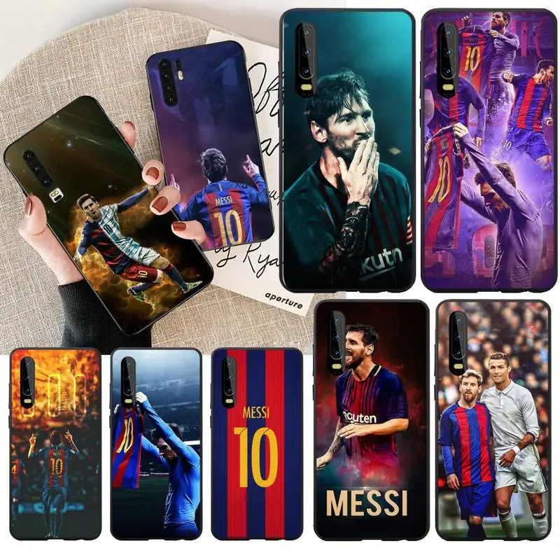 

PENGHUWAN Lionel Messi Black DIY Painted Bling Phone Case for Huawei P30 P20 Mate 20 Pro Lite Smart Y9 prime 2019