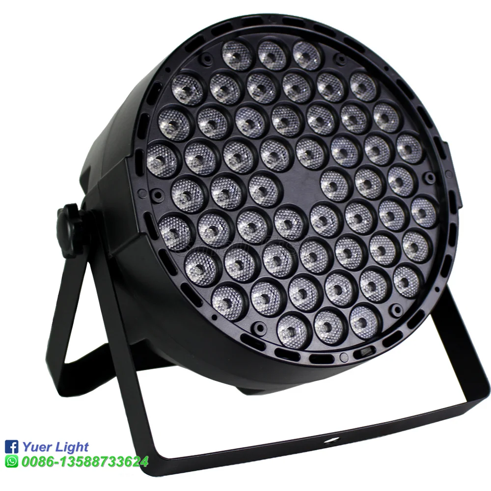 Cena 2020 darmowa wysyłka reflektor led flat par 54X3W RGBW 4 kolory DMX reflektory par światło dyskotekowe etap efekt mycia oświetlenie projektor laserowy oświetlenie dj