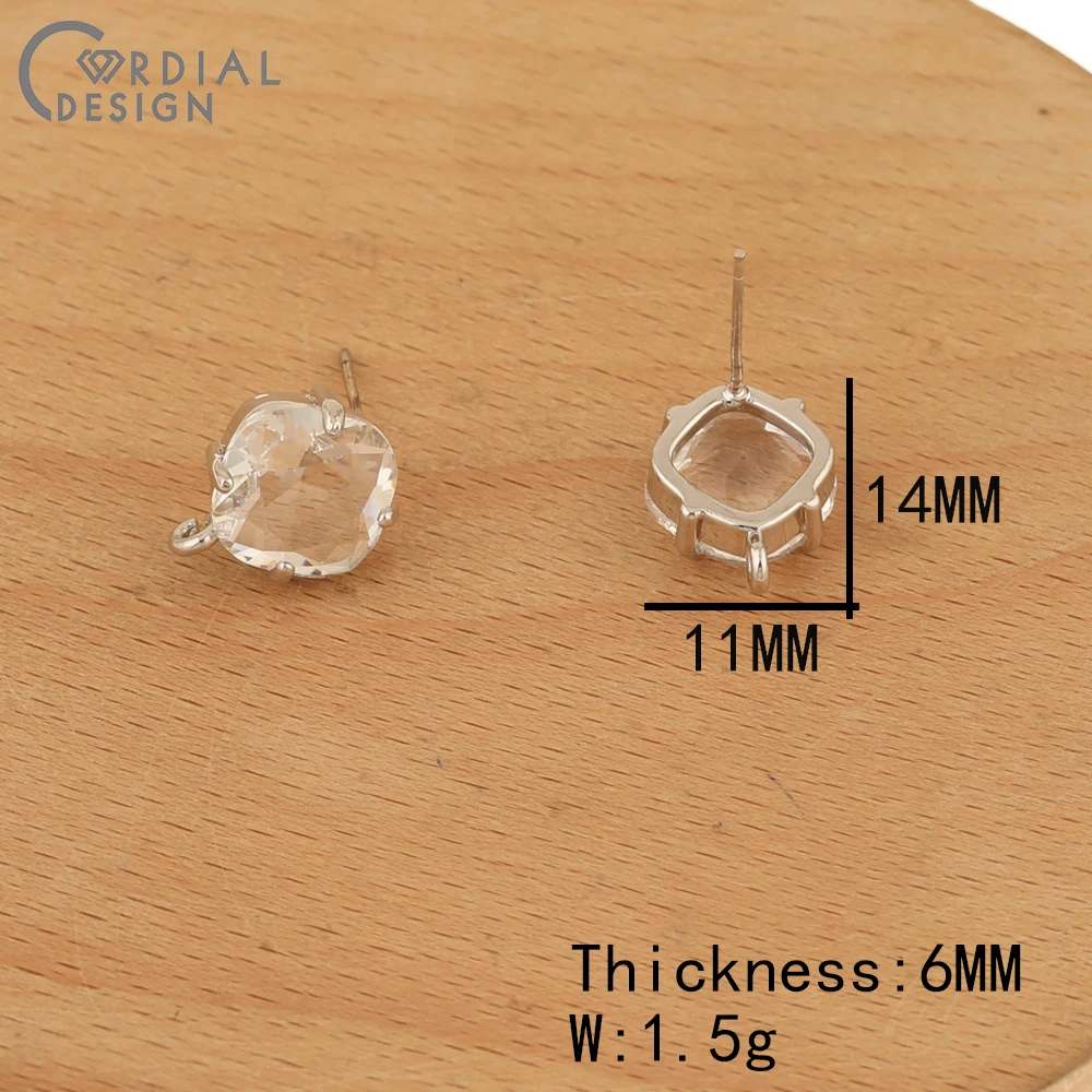 Cordial Design 50Pcs 11*14MM DIY Earring Making/Jewelry Findings & Components/Crystal Earring Stud/Hand Made/Jewelry Accessories - cordial
