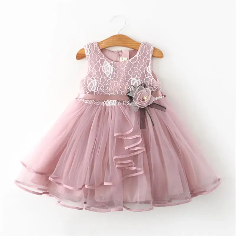 Кружевные платья-пачки с цветочным узором для маленьких девочек, детская праздничная одежда Одежда для маленьких принцесс платье для детей возрастом 2, 3, 4, 6 лет Fille Vestidos - Цвет: As Photo