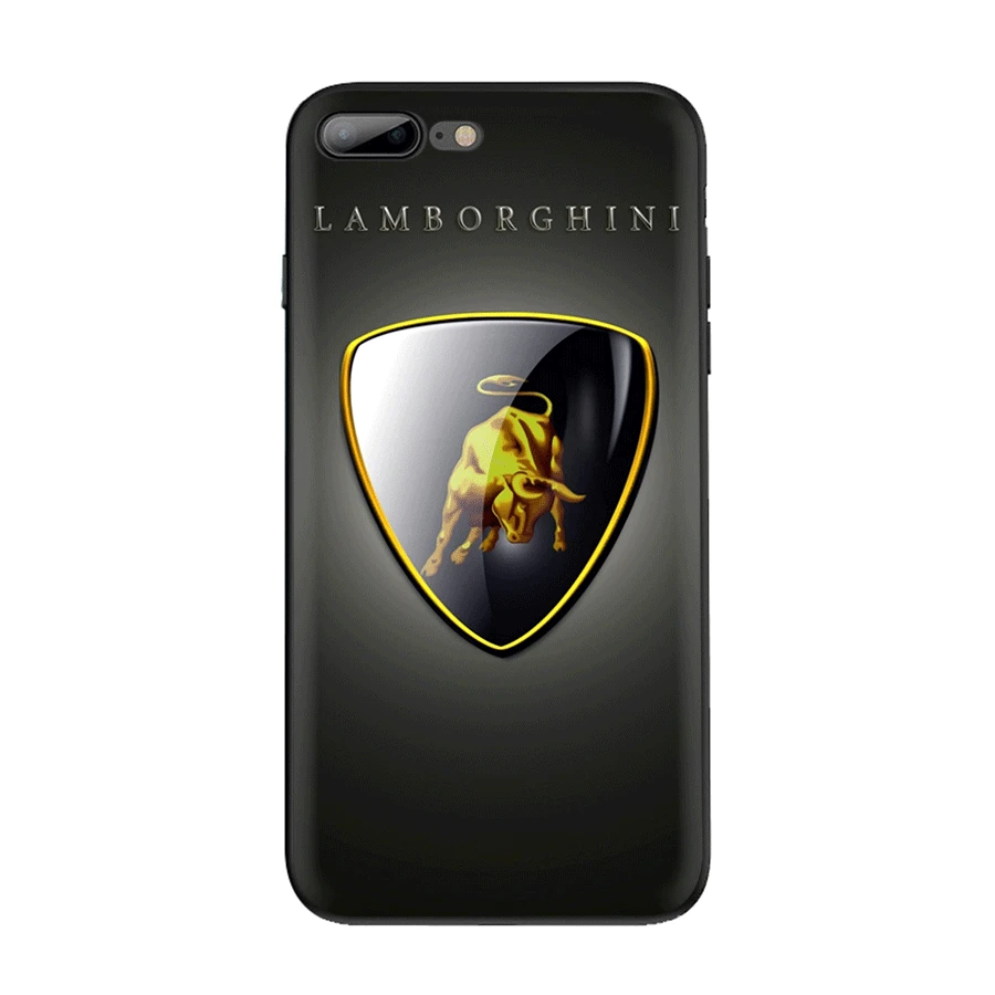 Силиконовый ТПУ чехол Gerleek Lamborghini с логотипом для iPhone 6 6s 7 8 Plus X XS XR Max 5 5S SE чехол