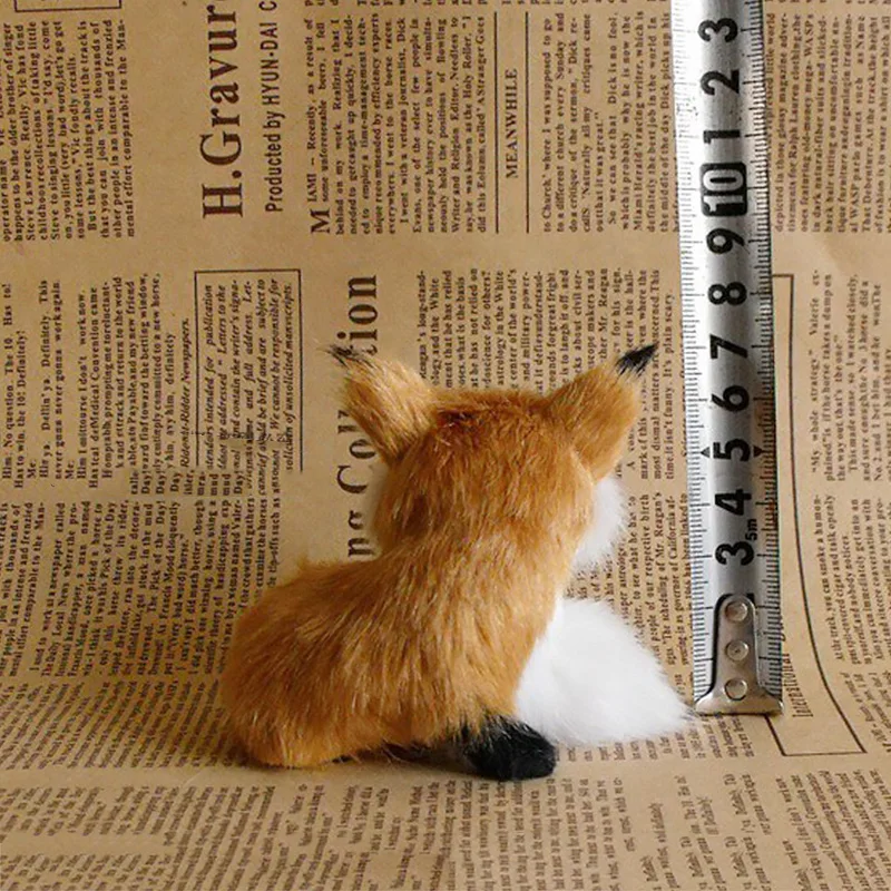 Plush Toy New Simulation Furs Fox Toy Squatting Fox Model Home Decoration Animals World Static Action Stuffed Figures Toys Gift