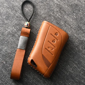 

Genuine Leather Car Remote Key Cover Case For Lexus 2018 ES300h ES350 ES200 ES260 LS350 LS500h Fob Key Car-Styling