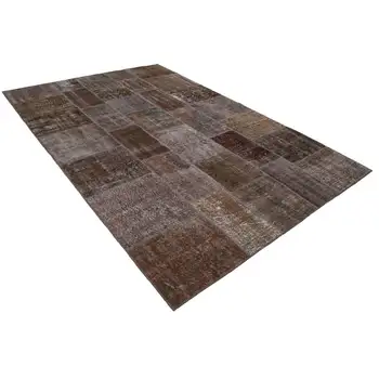 

197x300 Cm Brown Handmade Patchwork Rug-6x10 Ft