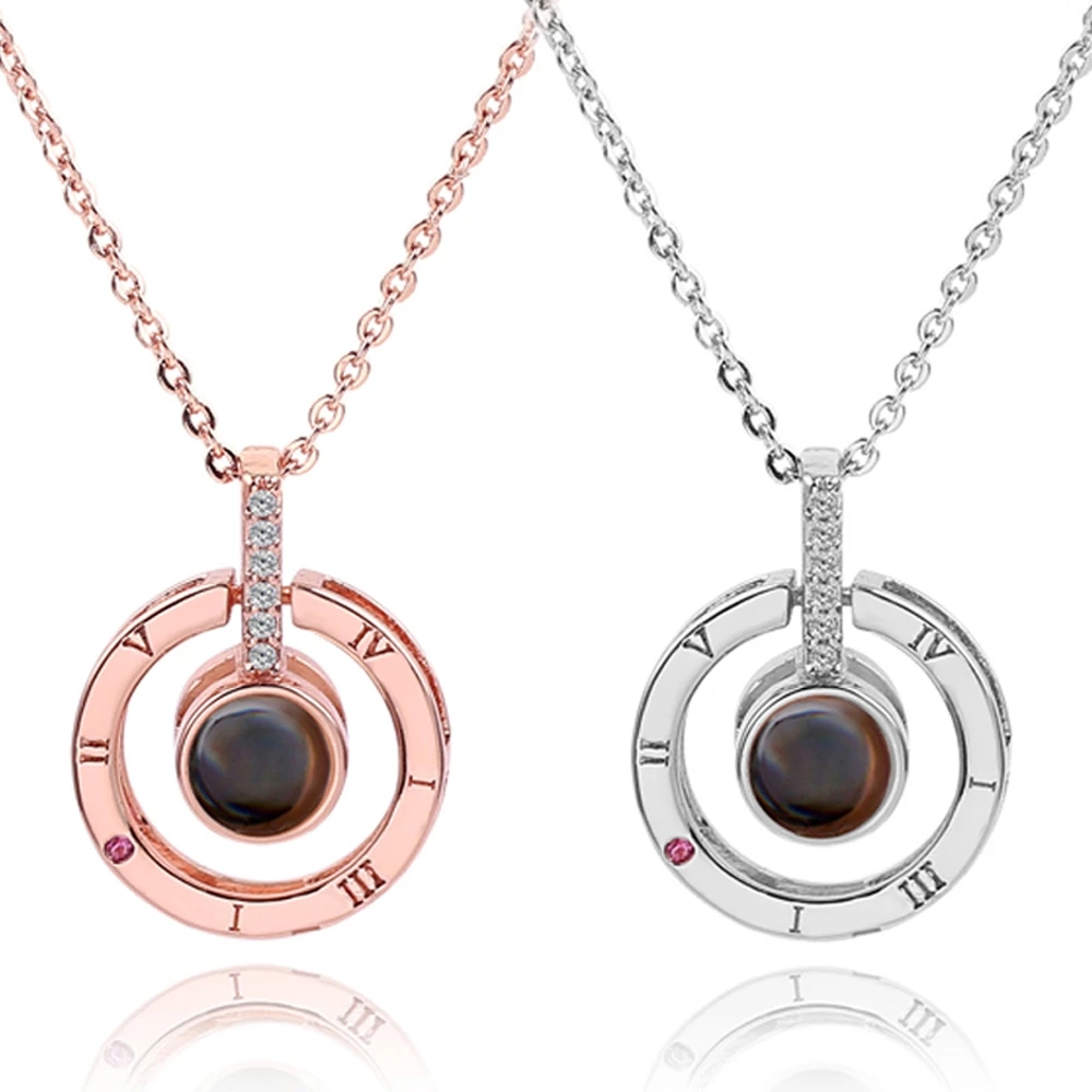 New Arrived Heart Necklaces 100 Languages I Love You Projection Pendant Necklace Rose Gold Silver Color Love Wedding Neck Chain Choker Necklaces Aliexpress