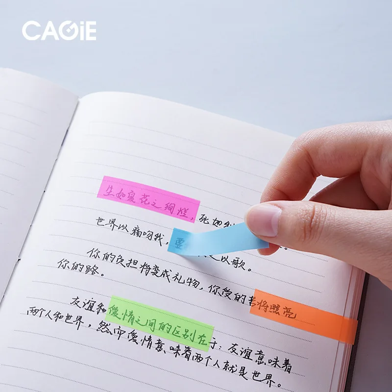 

CAGIE Multi-functional Color Label Sticker Learning Office Sticky Notes Rainbow-colored Post-it Boymark Page Partition Stickers