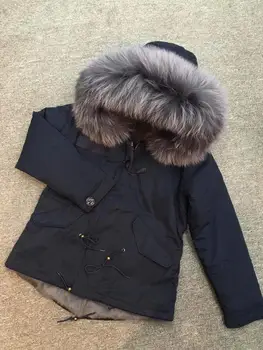 Günstig Klassische Neue Stil Navy Parka Mit Grau Kaninchen Fell Futter Für Männer Winter Warme Mantel Frauen Mantel 2020