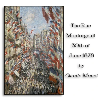 

The Rue Montorgeuil by Claude Monet Canvas Painting Calligraphy Art Home Decor Canvas Wall Art Picture for Living Room Church