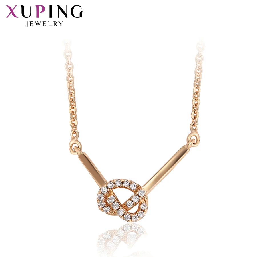 Xuping Fashion Trendy Romantic Geometric New Arrival Plain Necklace Lovely for Women Black Friday Gift S215-46059