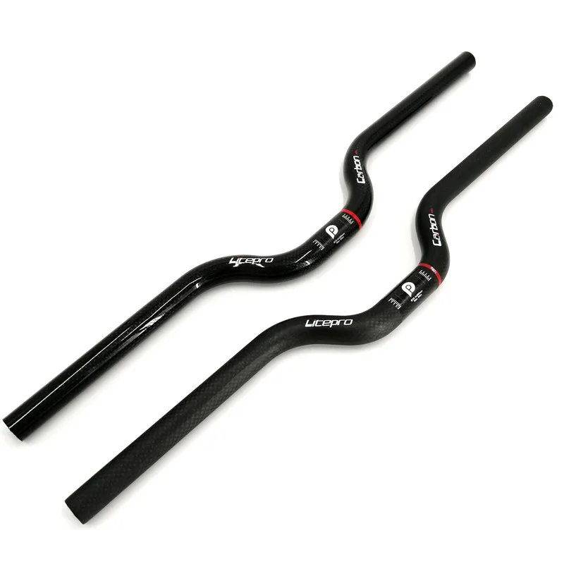 Carbon Fiber Handlebar bicycle handlebar For Brompton 25.4mm * 580mm Matte/Gloss Black BMX 412 Folding Bike Swallow-shaped Handlebar