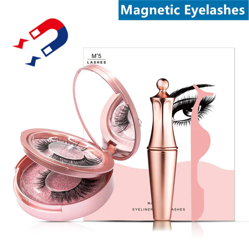 

Magnetic Eyelashes natural long Magnetic Liquid Eyeliner & Magnetic False Eyelashes & Tweezer Set Make up set