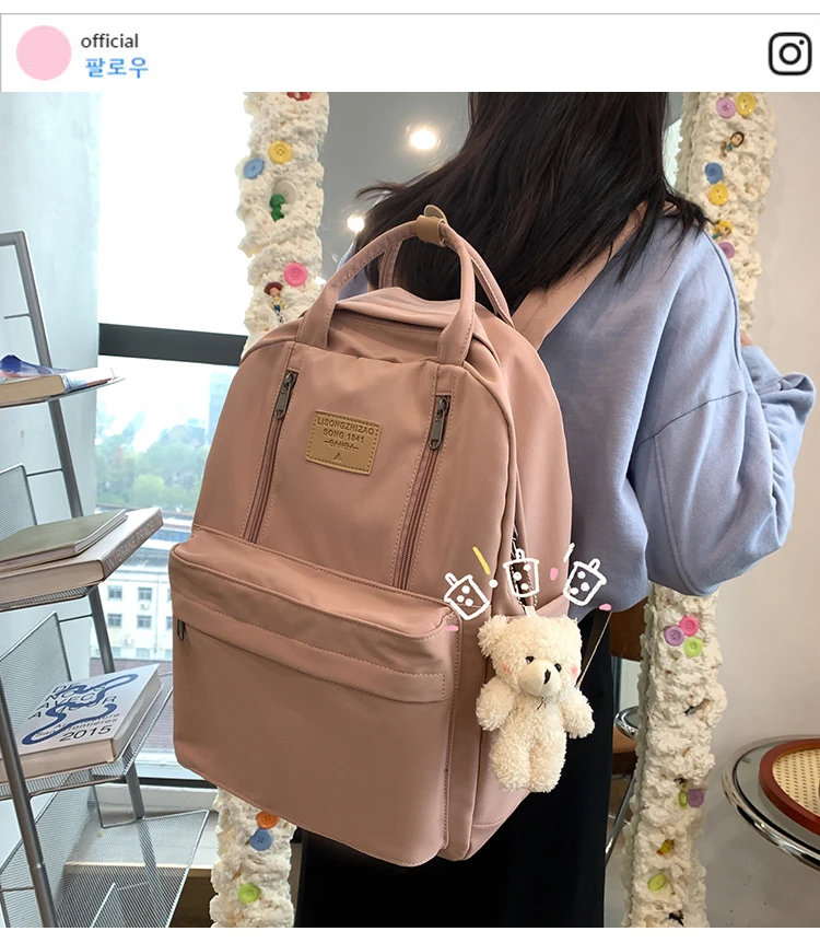 NEW Backpack Double Zipper Women Waterproof Korean Style cheap Schoolbag Female College Student Laptop backpack Women's backpack
