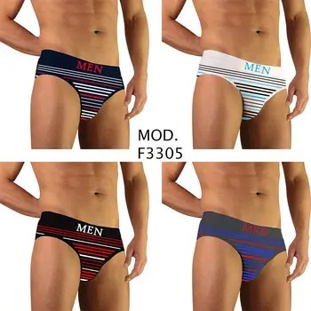 

6 o 12 SLIP UOMO "MEN" RIGATI VARI COLORI COMODI COD. F3305