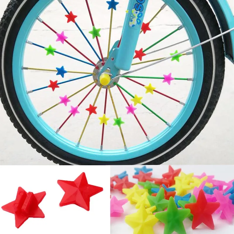 36pc Bicycle Bike Wheel Plastic Spoke Bead Children Kids Clip Colored Decor Hot 