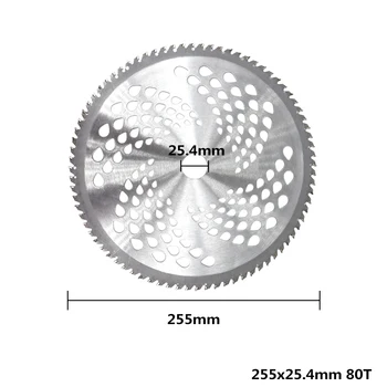 1pc 255mm 40T/60T/80T Brush Cutter Blade Lawn Mower Cutter Replacement Circular Saw Blade For Cutting Grass,Tree Trimmer Blade