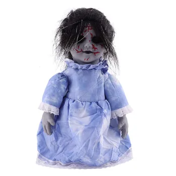 

New hot selling Halloween horror doll Halloween Creepy Doll, Haunted Scary Talking Walking Doll Halloween GlowingLine up props