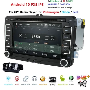 

Android 10 4G 64GB 7" 2din Car DVD for VW POLO GOLF 5 6 POLO PASSAT B6 CC JETTA TIGUAN TOURAN EOS SHARAN SCIROCCO CADDY GPS Navi