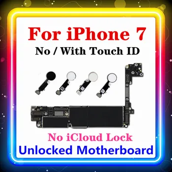 

32G 128G 256G for iphone 7 Motherboard With Touch ID/No Touch ID,Original IOS Unlock iCloud test OK board for iphone 7 4.7"
