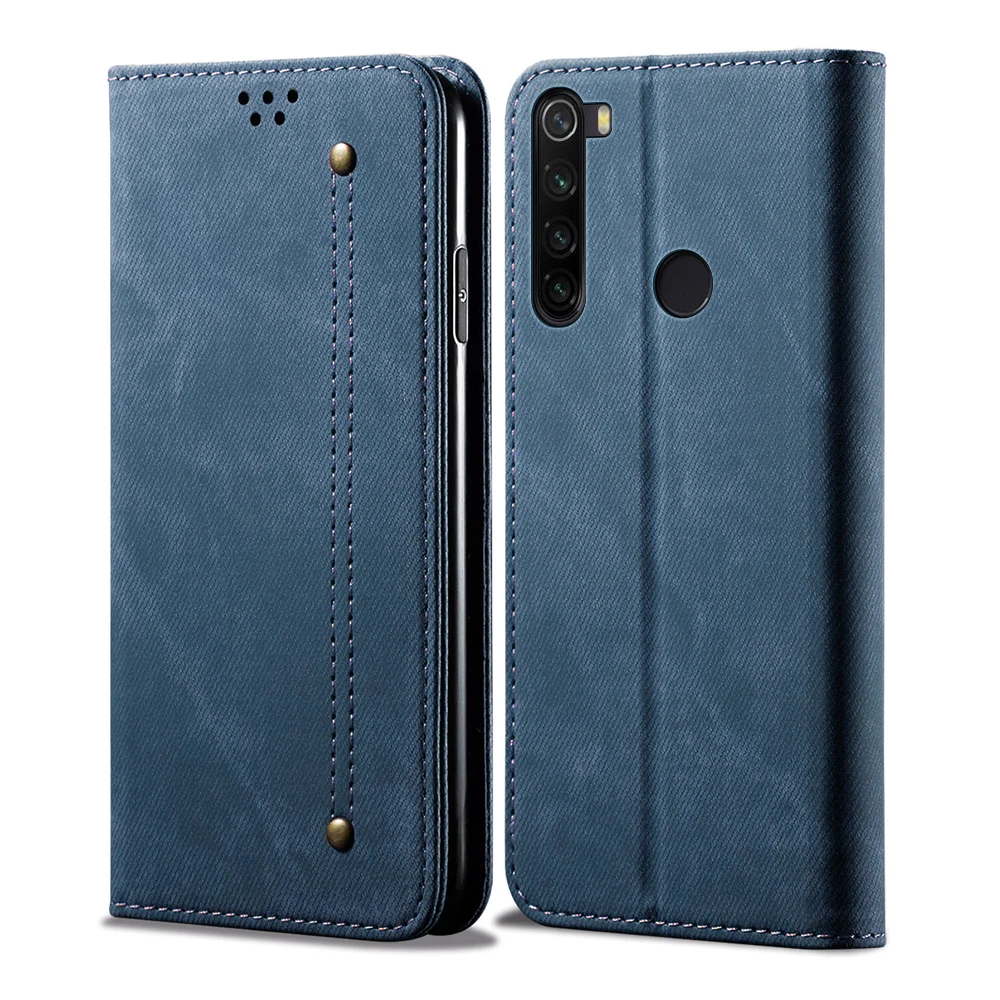Чехол-бумажник из искусственной кожи для Xiaomi Redmi Note 8 T, ретро ковбойский Повседневный защитный чехол для телефона с отделениями для карт, чехол Fundas - Цвет: Синий