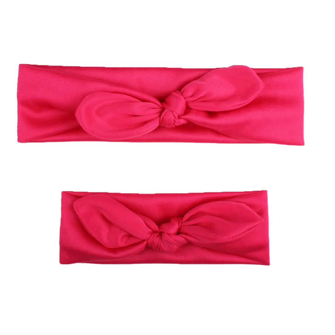 rose red Ободок для ребенка для мамы и дочки, однотонный ободок для волос с бантом, 2 предмета, аксессуары для волос для женщин, Детская повязка на голову для мамы и меня - Цвет: rose red