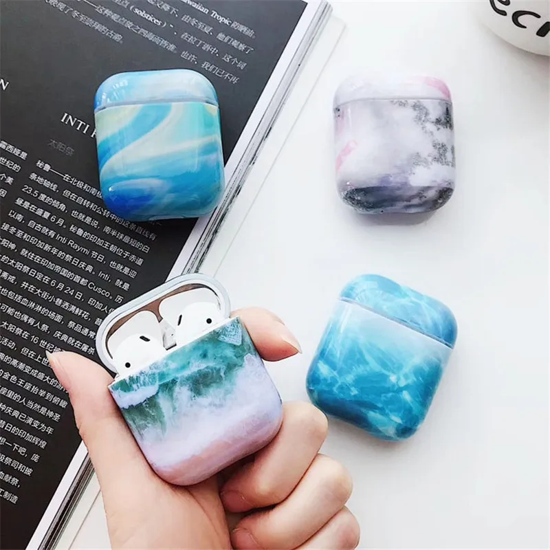 Чехол для Airpods мраморный симпатичный чехол Airpod 2 1 наушников аксессуары защитный
