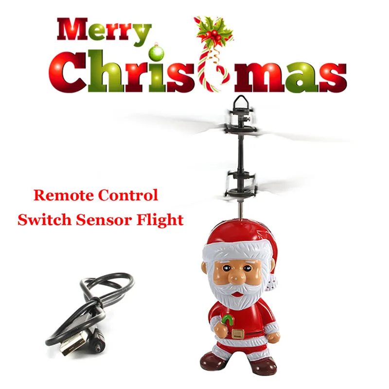 Flying inductive Mini RC Drone Christmas father Santa Claus RC helicopter gifts magic Christmas gift SRC Aircraft for kids boys