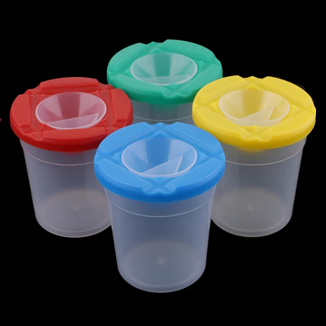 4 Pieces Spill Proof Paint Cups With Lids For Kids Toddlers Children  Drawing - Paint By Number Pens & Brushes - AliExpress