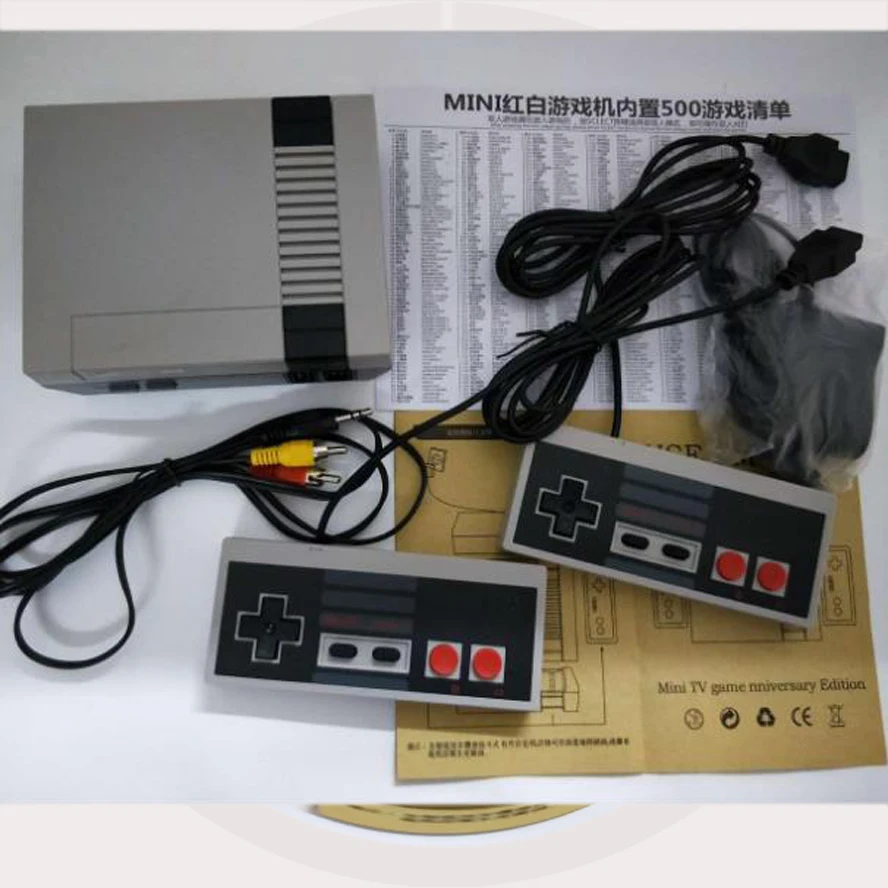 

Built-In 500 Games Mini TV Game Console 8-Bit Retro Classic Handheld Gaming Player AV Output Video Game-Pad Toys Gifts red-white