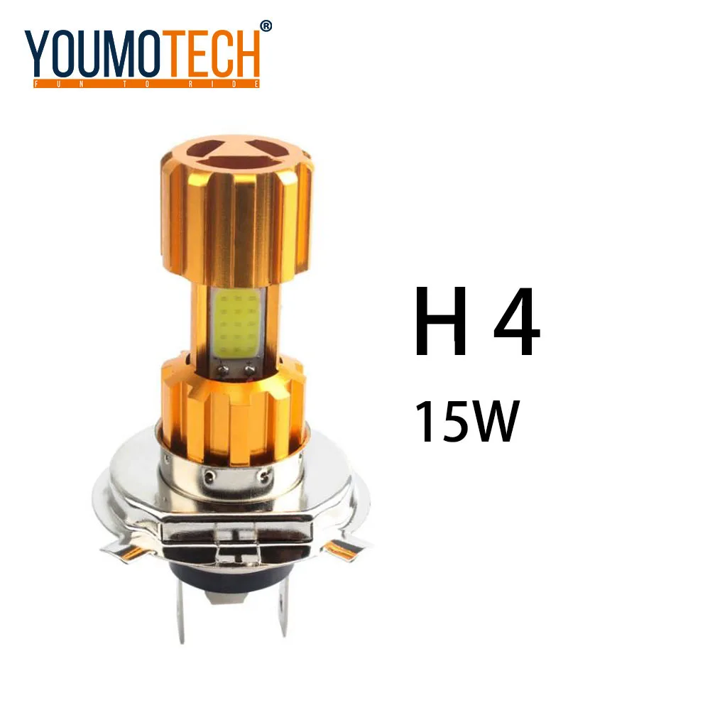 GOLD(H4 15W) 6000K 12v Hs1 h4 светодиодные фонари скутера мотоцикла лампы h4 светодиодная мотоциклетная фара Hs1 мопед лампочки Мото Аксессуары - Emitting Color: GOLD(H4 15W)