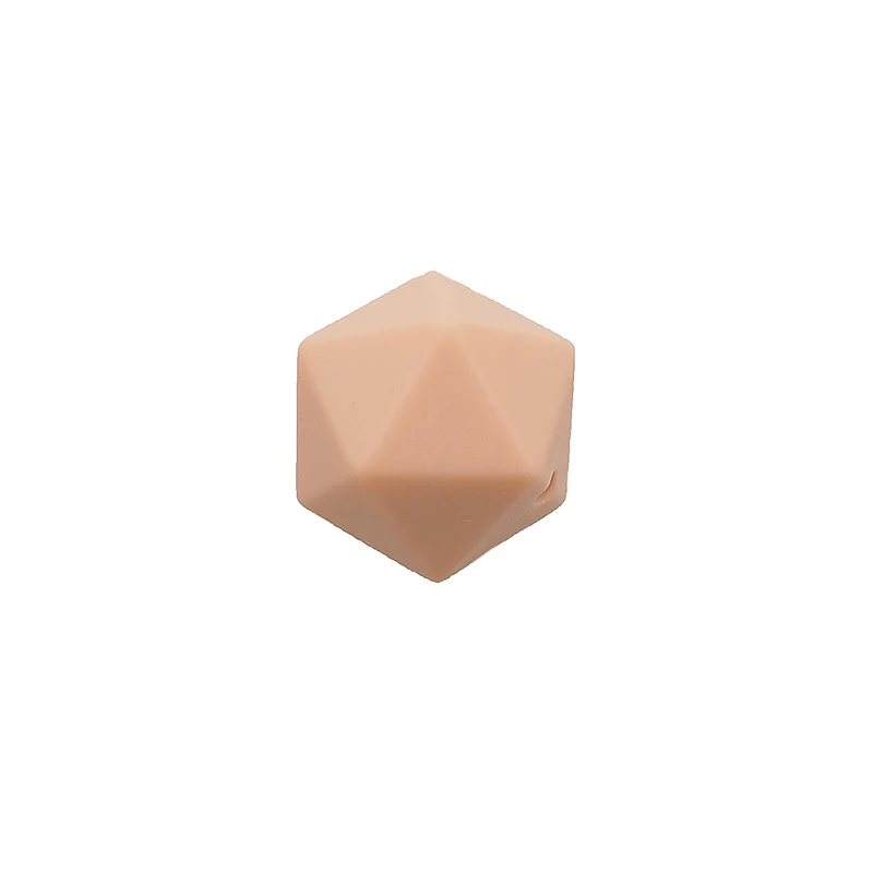 Chenkai 100 шт 14 мм Силиконовые icosahedron Прорезыватель для зубов детские Геометрическая бусина для DIY Детский Прорезыватель ожерелье или браслет аксессуары - Цвет: Peachy