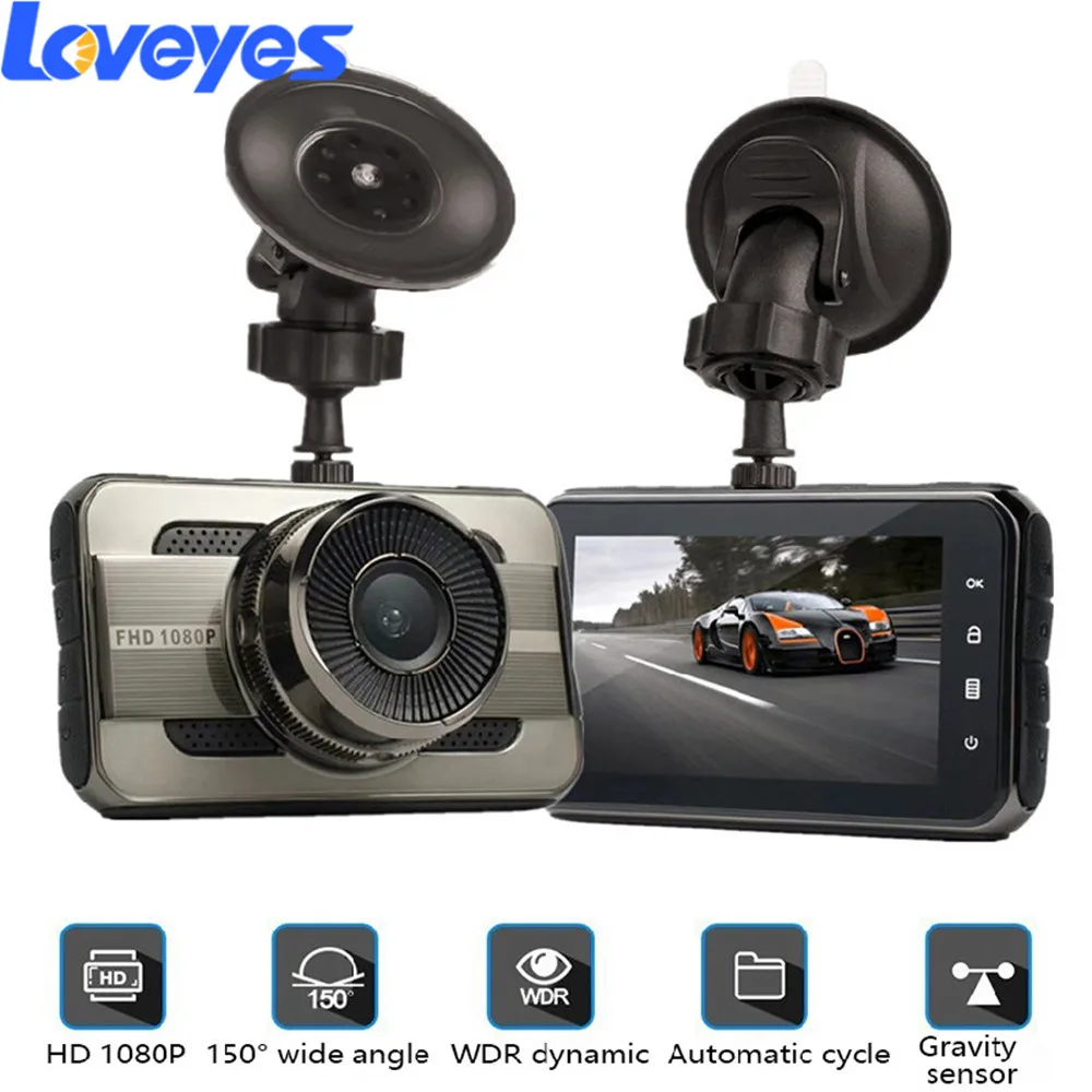 

Hidden DVR Camera High Definition 1080P Automatic Looping Night Vision Vehicle Recorder Silver Wide View Mirror Camera T669
