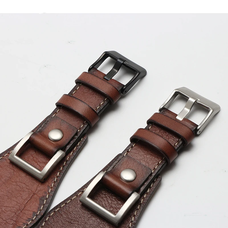 New design for fossil JR1401 JR1156 JR1157 24mm luxurious genuine leather strap tray gato watchband for men steel buckle belt