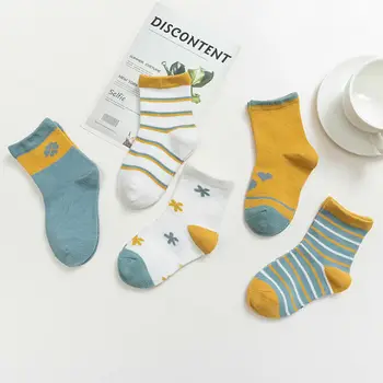 

5 pair of winter kids socks warm casual cotton socks cartoon print comfortable gift cute girls socks newborn baby socks