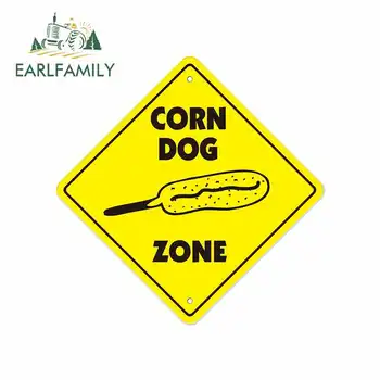 

EARLFAMILY 13cm x 12.9cm for Corndog Crossing Zone Car Stickers Vinyl Graphics RV VAN JDM Accessories Waterproof Cartoon Logo