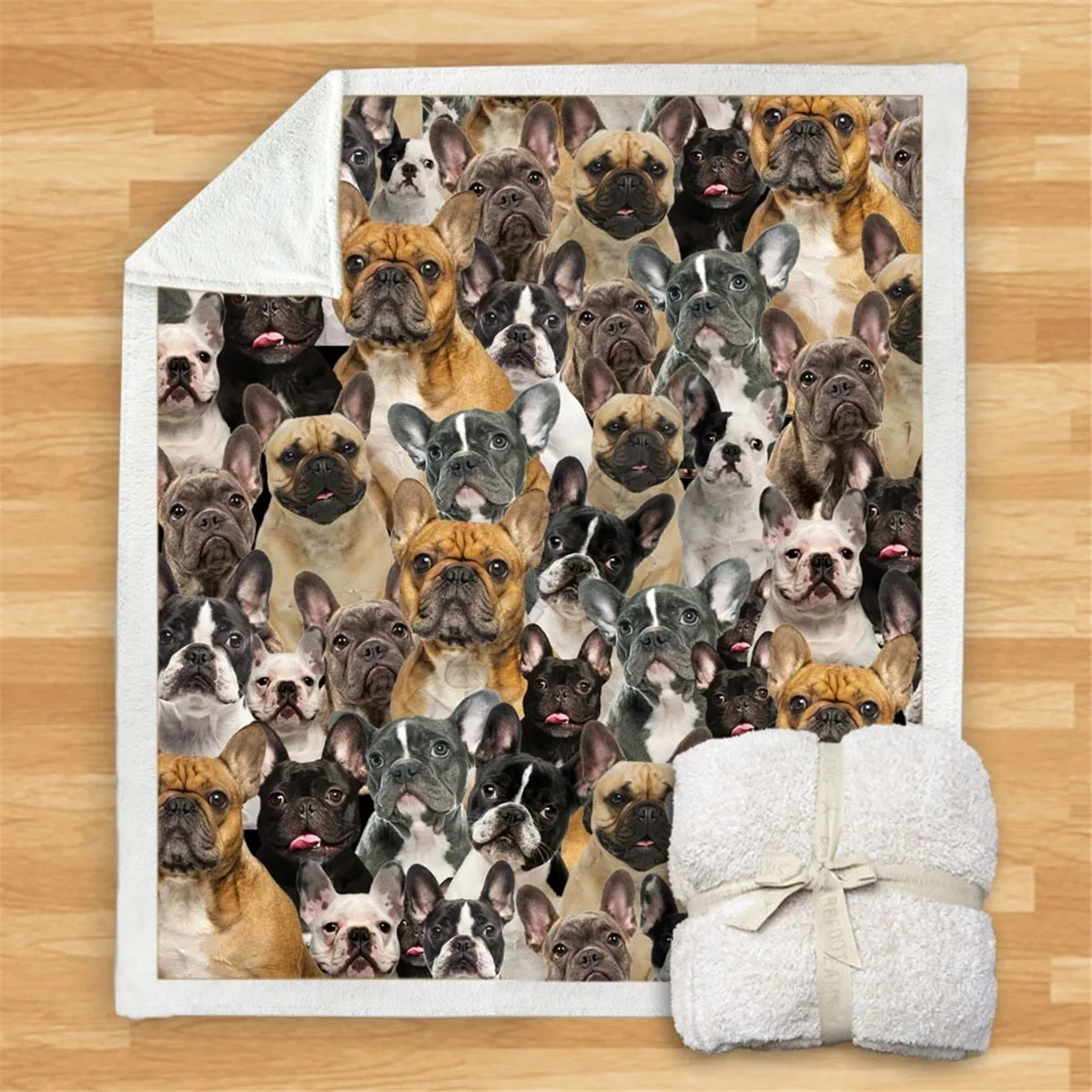 

You Will Have A Bunch Of French Bulldogs Premium Sherpa Blanket 3D Printed Fleece Blanket on Bed Home Textiles Dreamlike